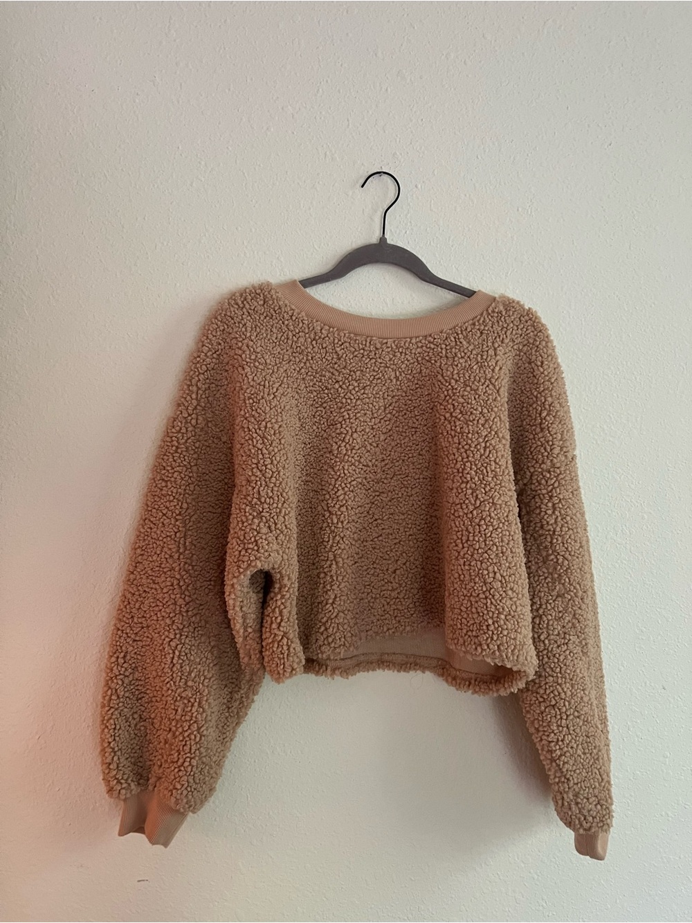 wild fable Tan Teddy Fleece Crewneck Sweater